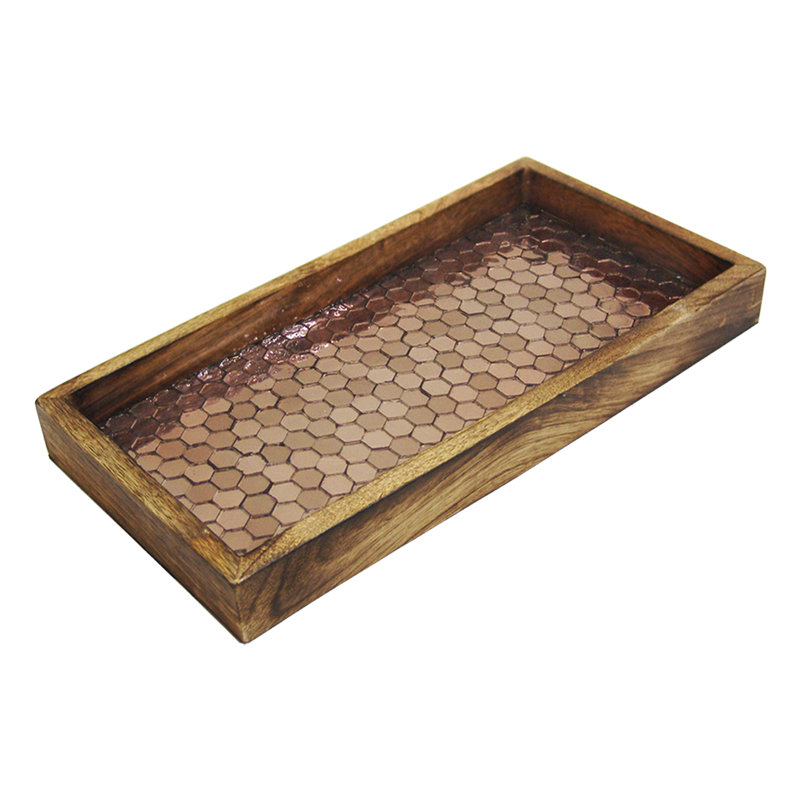 Plateau de table en bois repose-pieds/café mosaic Jasinski