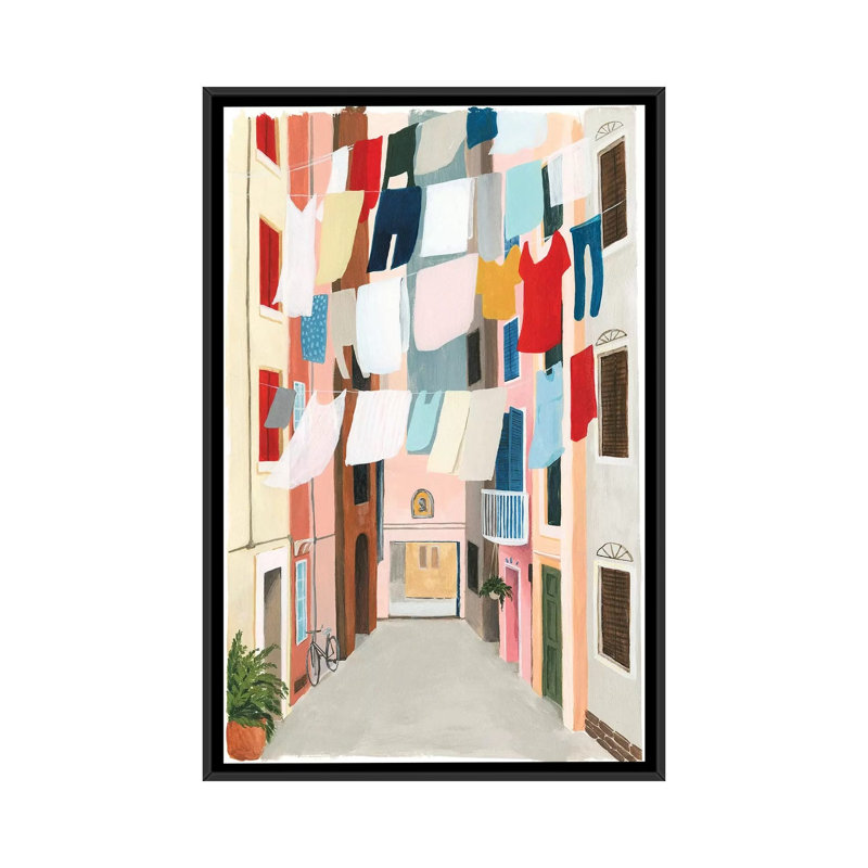 « Laundry Day II » par Grace Popp-impression d’art graphique, Pas de tapis, H 26 po x l 18 po x P 1,5 po