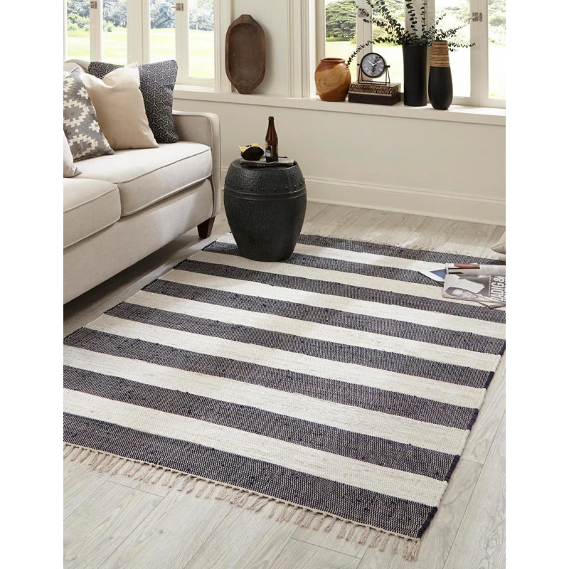 Carlotta Cotton Striped Indoor Rug, Rectangle 7'10" x 11'