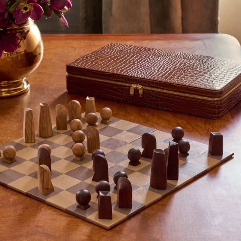 Enzo Travel Chess Set, Fawn, Fawn