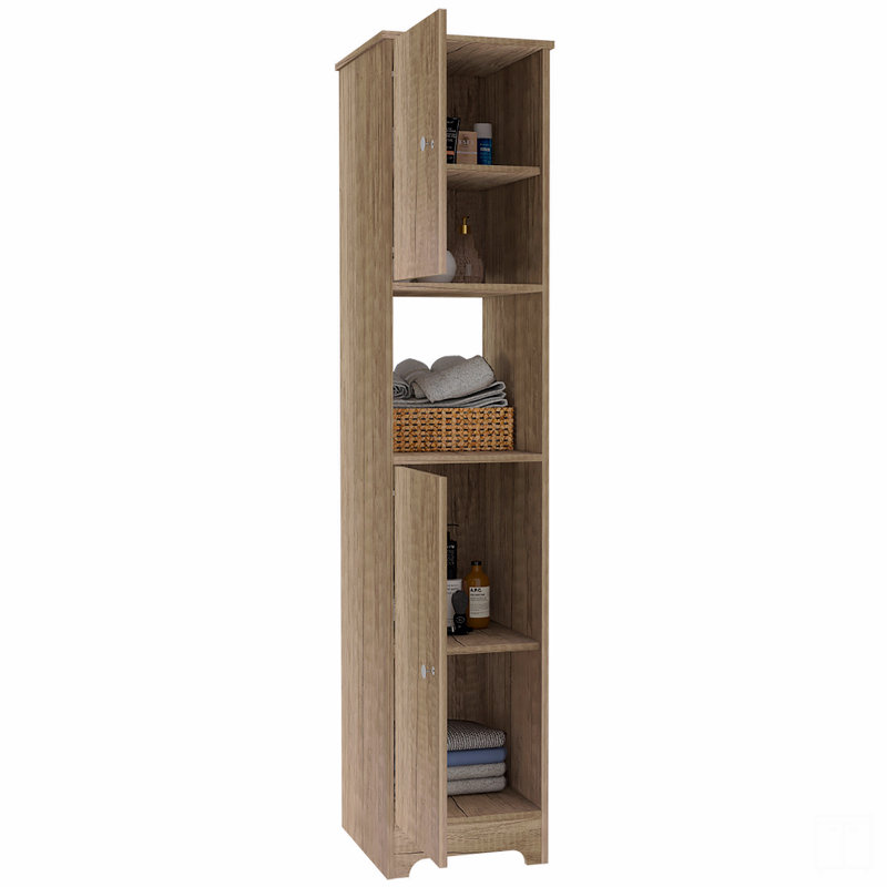 Armoire à linge à 1 tablette, Brun