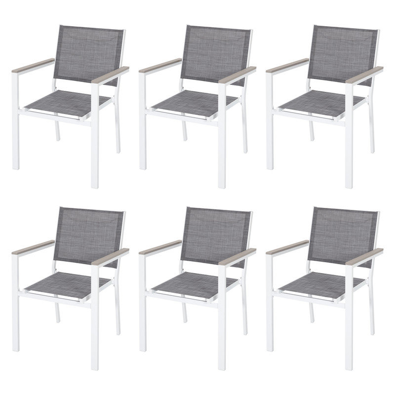 Outdoor Patio Dining Armchair, 6 pack