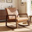 Chittum PU Leather Rocking Chair Modern Accent Chair Upholstered Armchair with Solid Wood Frame-304017743