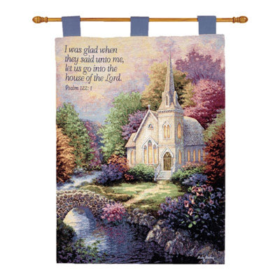  «Church In The Country», art mural décoratif en coton tissé 26 po x 36 po