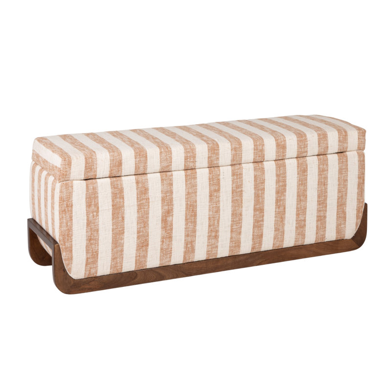 Banc en bois à rayures naturelles avec accents rustiques