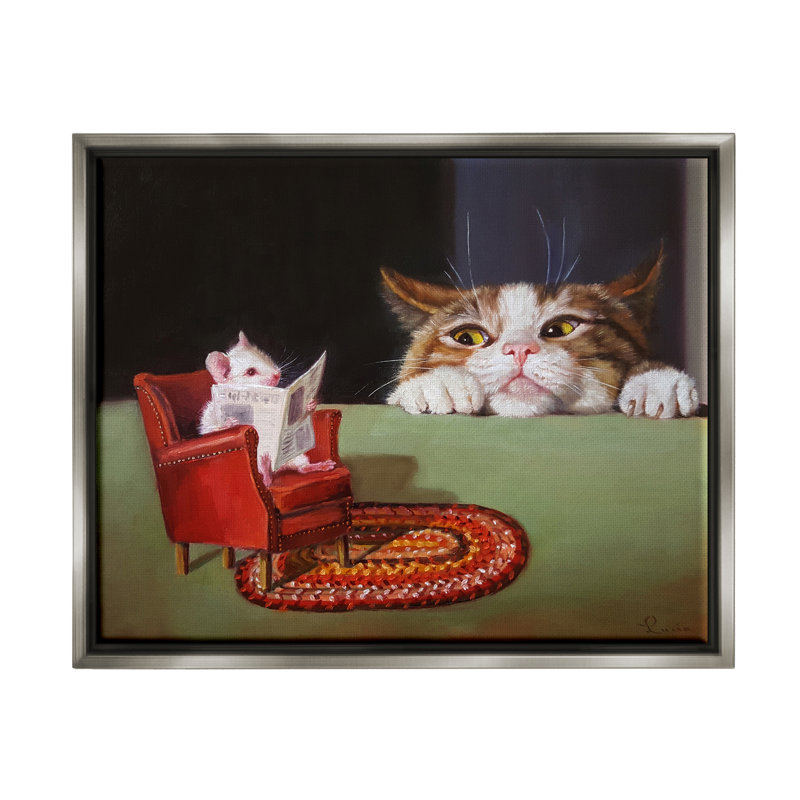 «Stupell Industries», Manx, chat, regarder, souris, art mural par Lucia Heffernan, H 11 po x l 14 po x P 1,5 po