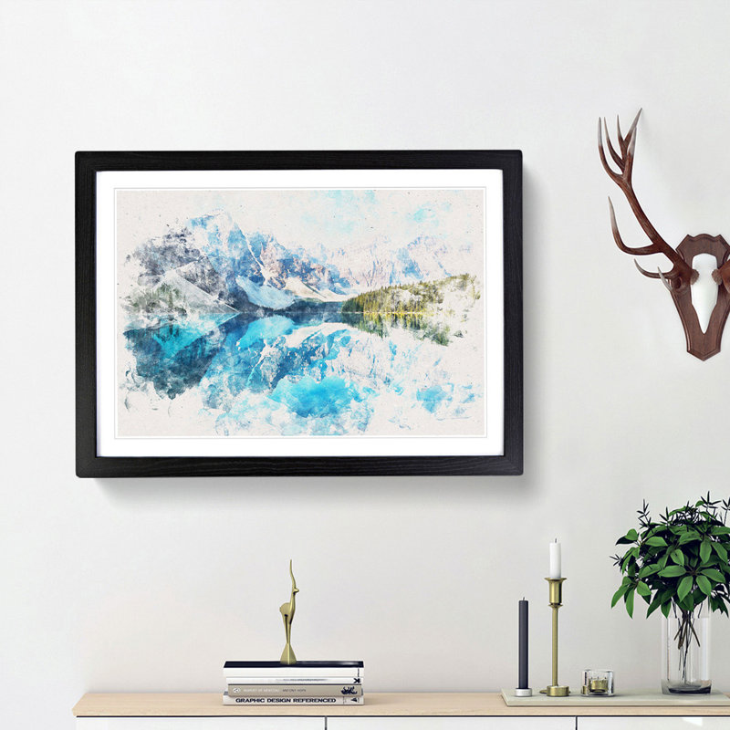 Morraine Lake in Banff Canada - Picture Frame Graphic Art Print, Black Framed, 33cm H x 45cm W x 2cm D