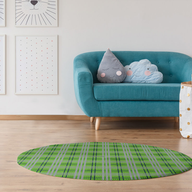 Tapis écossais vert, Rond 5 pi