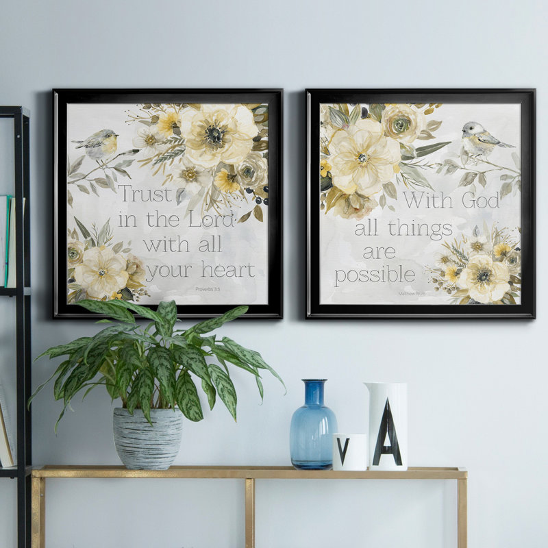 «Sunny Scriptures I», art textuel sur toile 2 pièces, H 34,5 po x l 69 po x P 1,5 po, Cadre noir