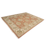 Wool Oriental Area Rug in Rust/Ivory