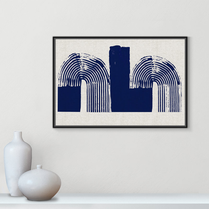 Chastine Cubic Curve II - reproduction d'art, Toile avec cadre noir, Pas de tapis, H 25,5 po x l 37,5 po x P 2 po