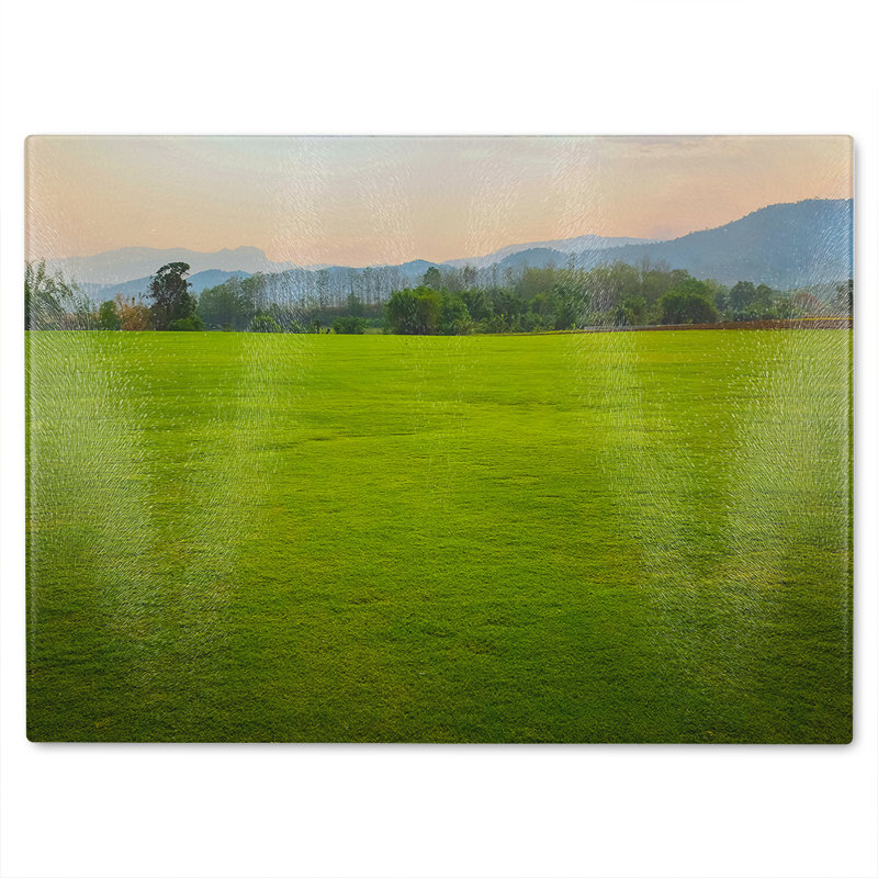 Image of lush grass field Designer Glass Chopping Board
