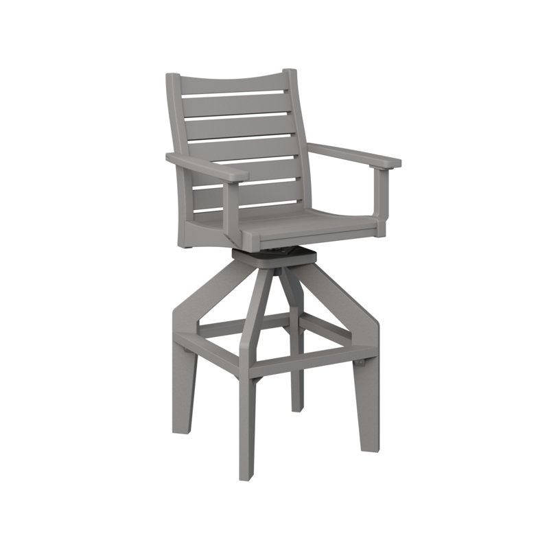 Bristol Outdoor Bar Stool, Light Gray, 30.5"