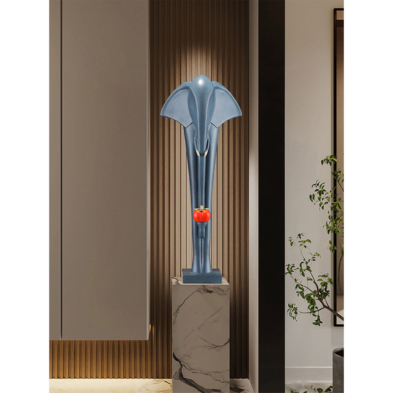 Élément de décoration d'éléphant moderne minimaliste Lucky, Bleu
