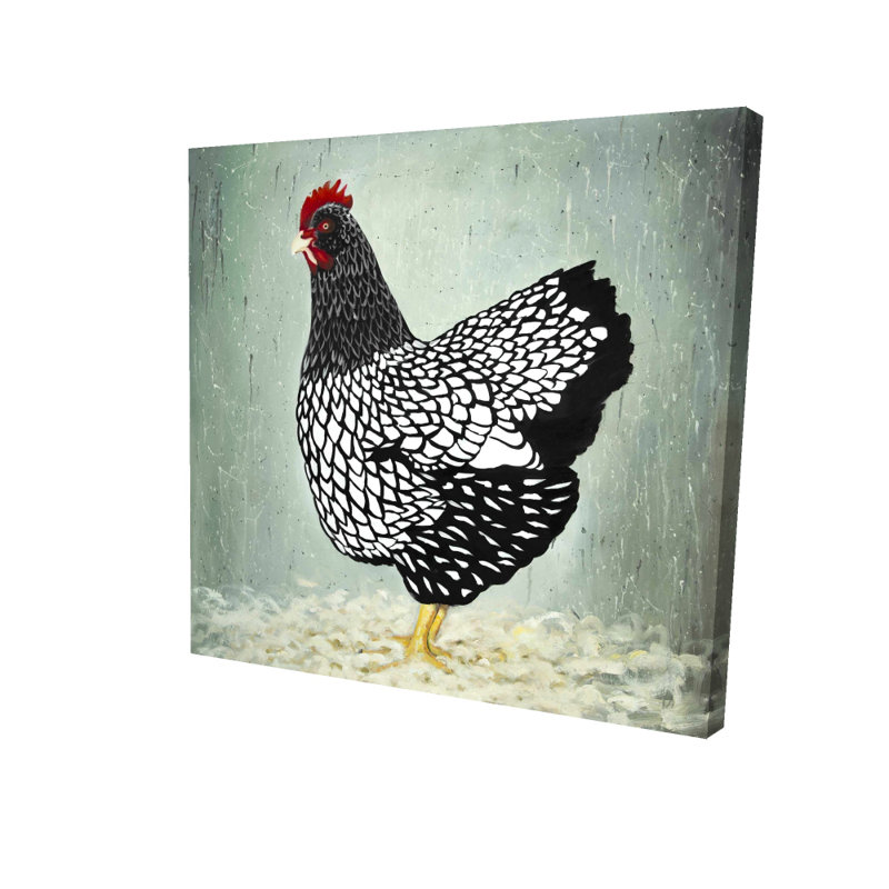 Poule Wyandotte, art sur toile, plumes d'animaux