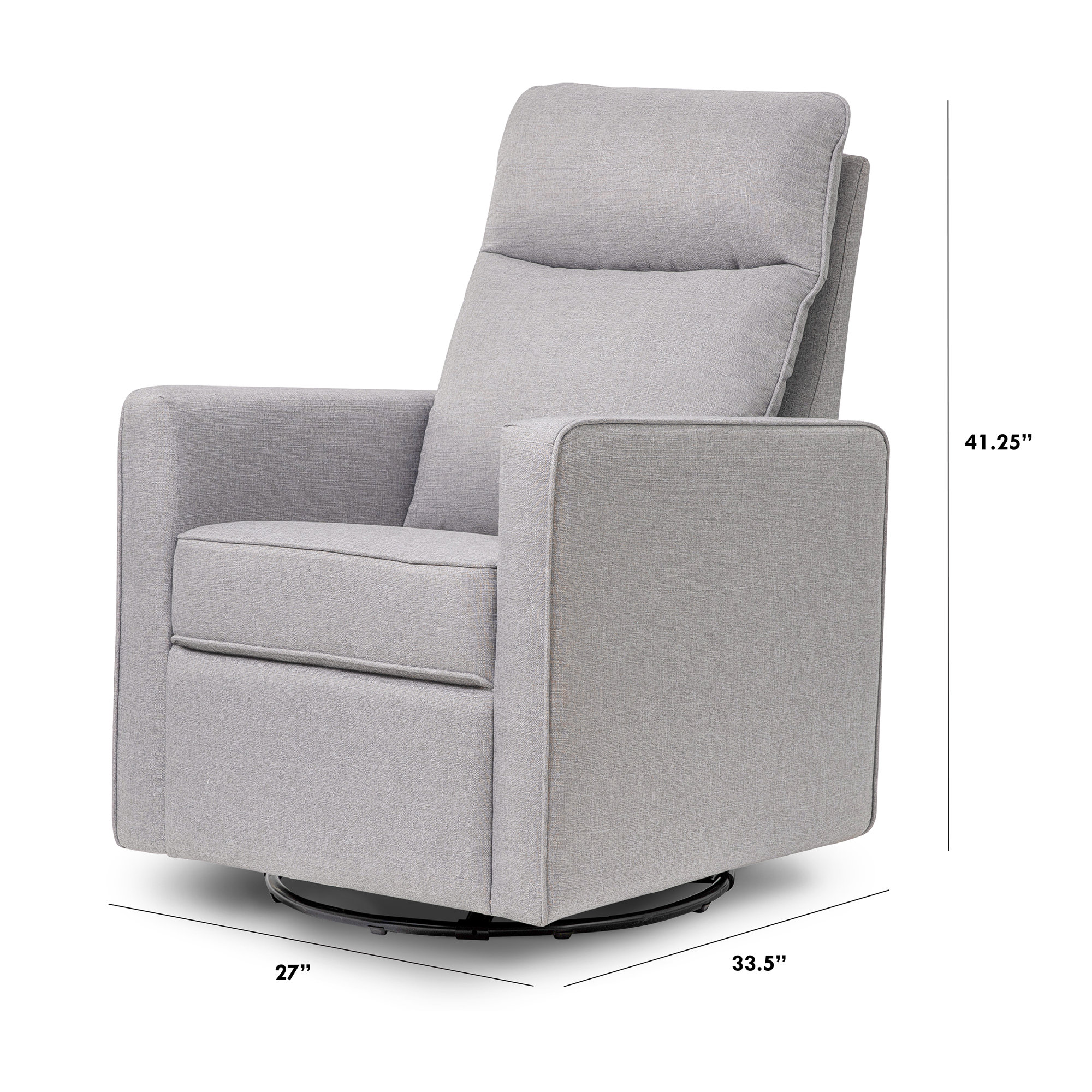 Gabby Pillowback Swivel Glider, Misty Gray