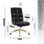 Fauteuil de bureau texturé noir et doré-1709529121