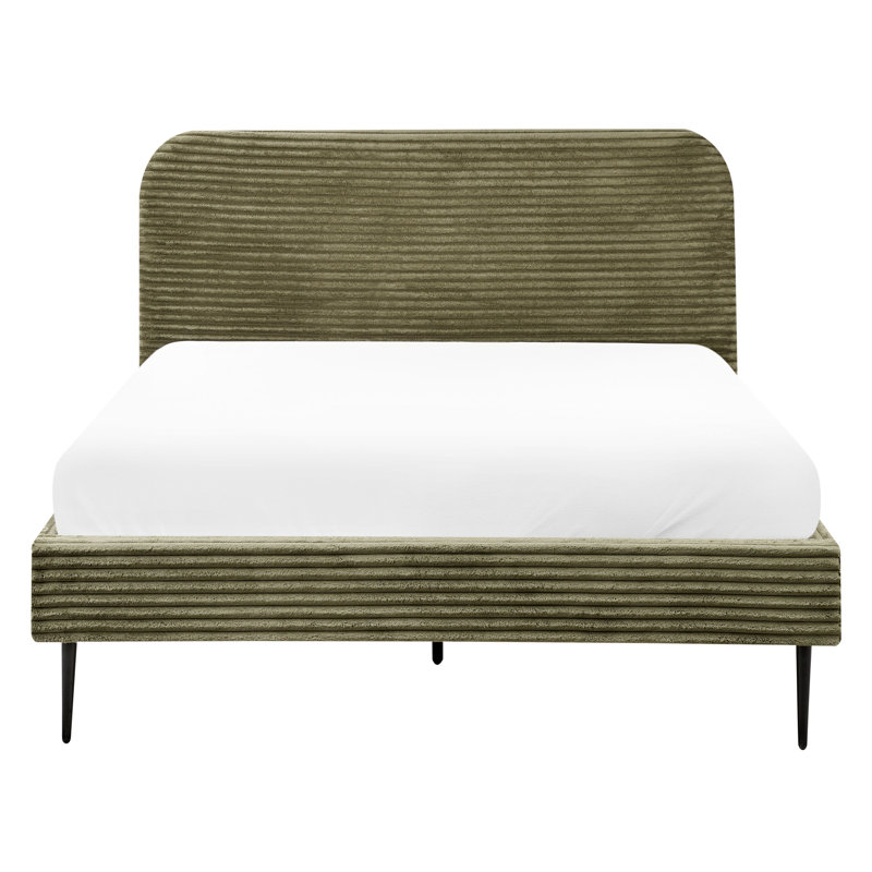 Bed Corduroy Fieldsboro, European Double (140 x 200 cm), Green