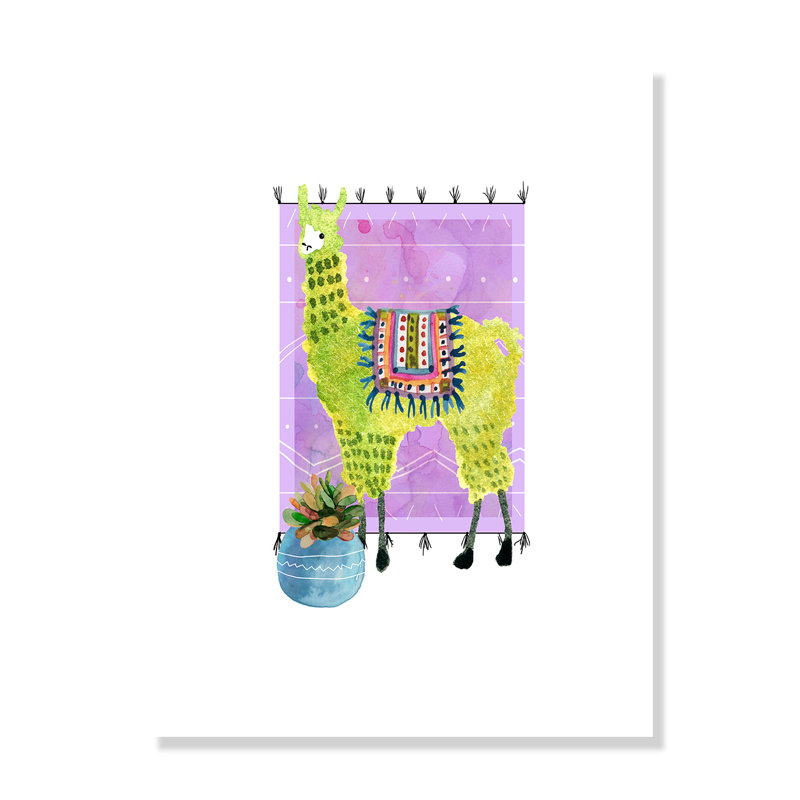 «Rolled Lovely Llama IV», impression sur papier, H 16 po x l 12 po x P 1 po