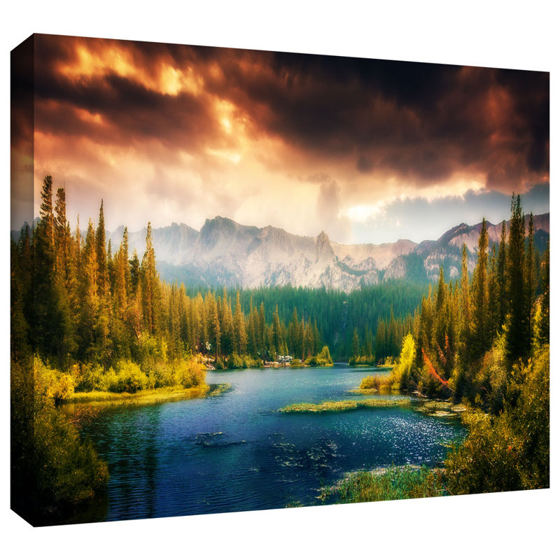 « mountain view », reproduction de photo sur toile enroulée, H 24 po x l 48 po x P 2 po