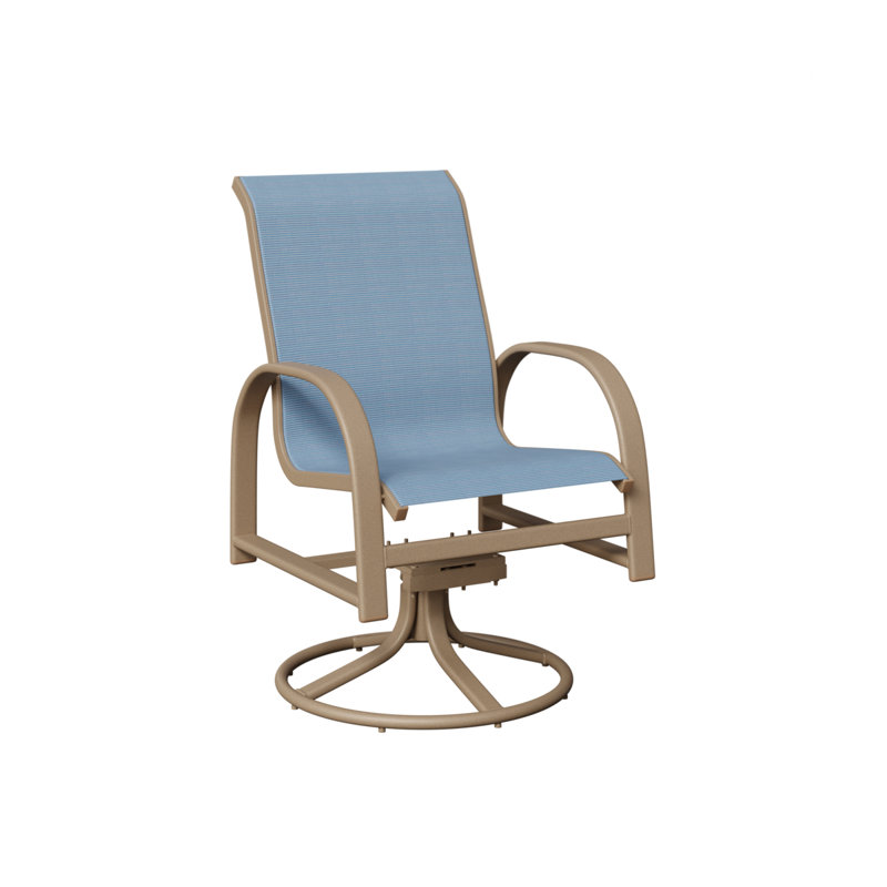 Chaise berçante berçante pivotante Berlin Gardens, Dupione près de la piscine, Chêne veiné de bois