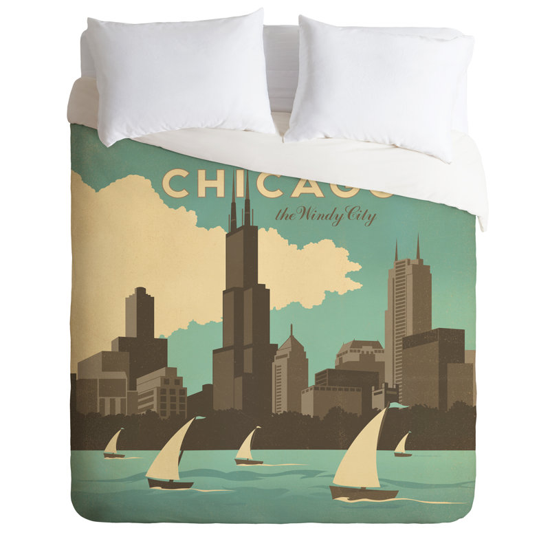 Ensemble de housse de couette Chicago, Housse de couette simple / simple TG et 1 taie dé