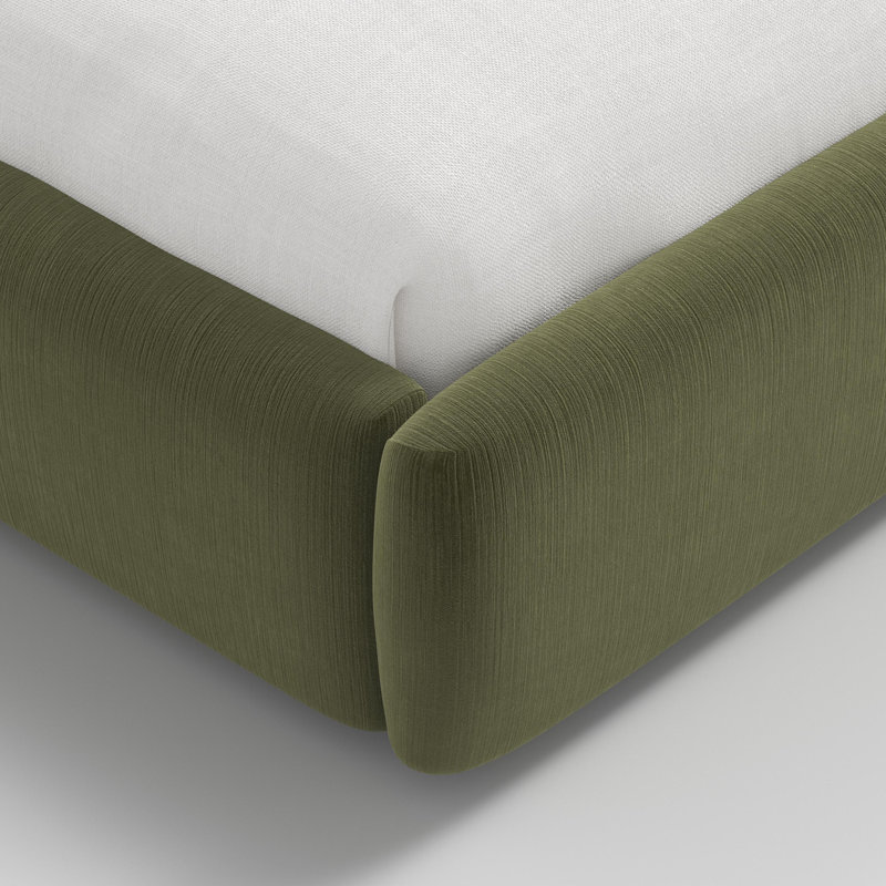 Upholstered Bed, Full / Double, Moss Performance Velvet
