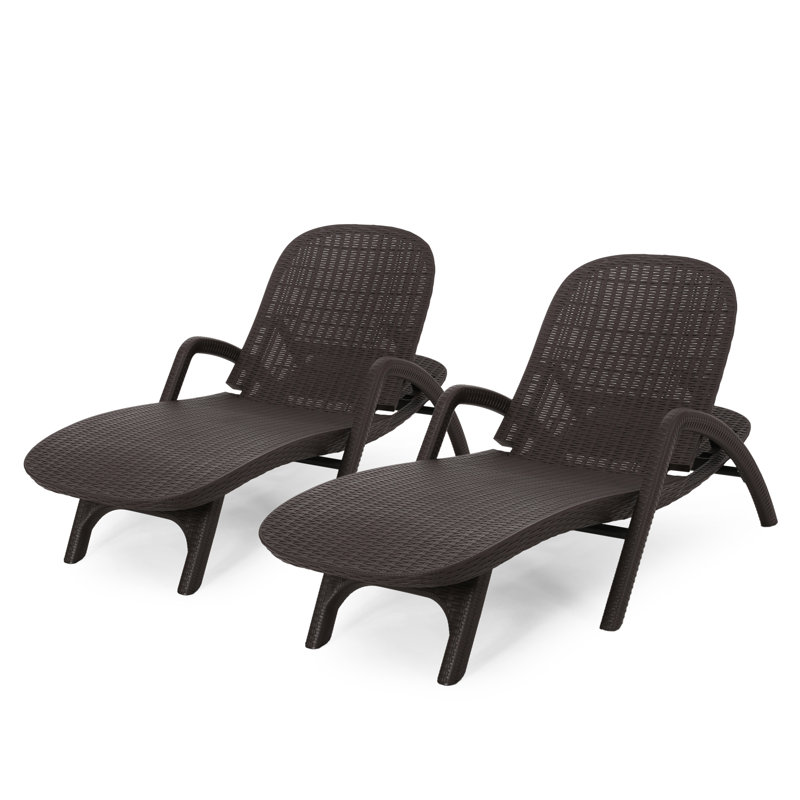 Chaise longue inclinable 76,5 po, 2, Marron foncé