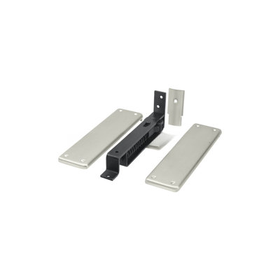 Deltana DASH95U26D Spring Hinge, Double Action w/ Solid Brass Cover Plates in Brushed Chrome
