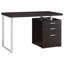 Bureau rectangulaire Cappuccino 3 tiroirs pour un espace de travail organisé, à la fois fonctionnel et élégant.