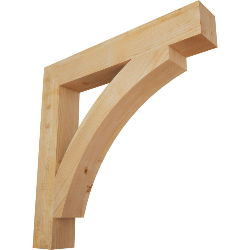 6"W x 40"D x 40"H Thorton Block Rough Sawn Bracket, Douglas Fir, Douglas Fir, 40" H x 6" W x 40" D