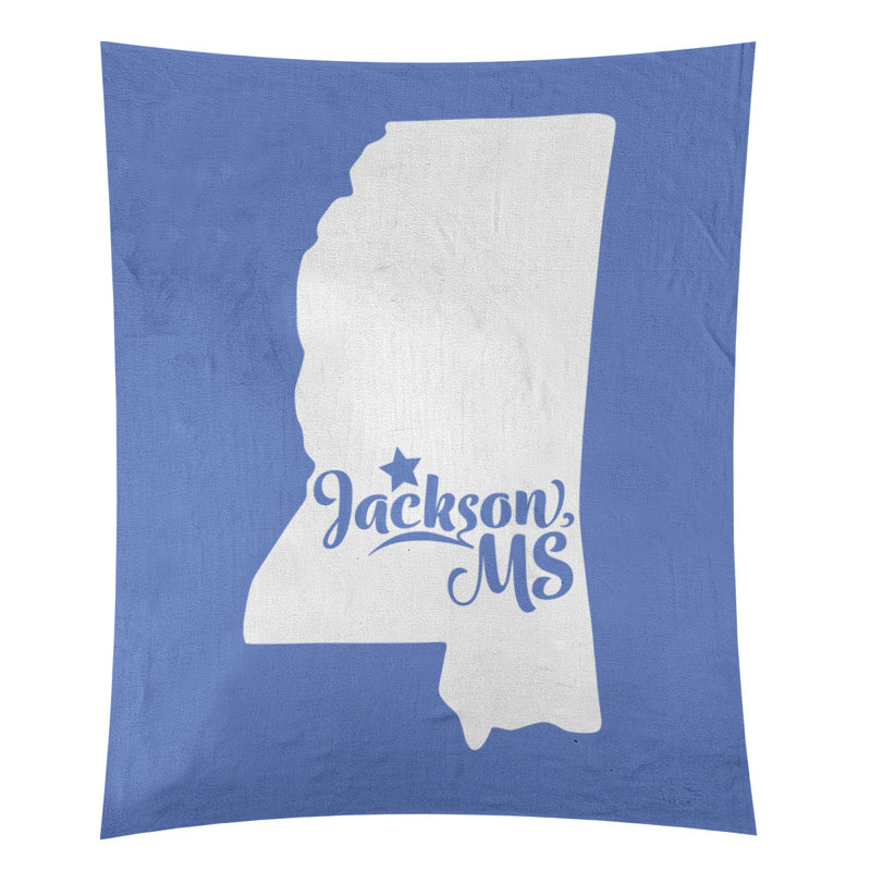 Tapisserie murale Jackson Mississippi, H 104 po x l 88 po, Bleu