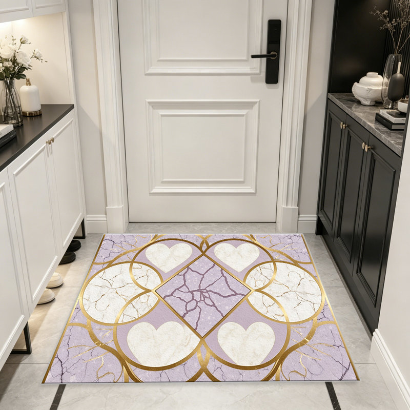 Terracotta Orange Vertical Floral Stripe carpet-easy to clean, machine-washable, soft and comfortable; suitable for door mats, kitchens, living rooms, bedrooms, corridors, and laundry areas. Easy to clean, durable carpet for home decoration.
