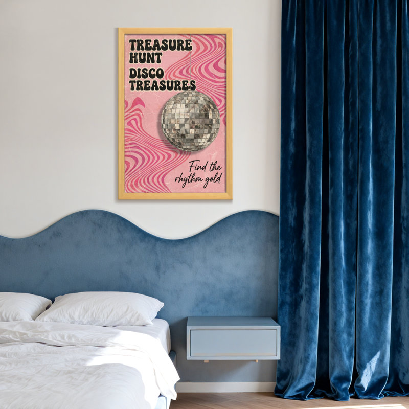 Thème disco avec tourbillons roses Fashion, H 20 po x l 30 po, Toile tendue, Ne s’applique pas