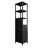 BLACK  Storage Tall Slim Cabinet With Shutter Door And 3 Tier Shelves, Freestanding Linen Tower Cabinet For Living Room, Kitchen, Bathroom Organizer, Natural Bamboo-644625346