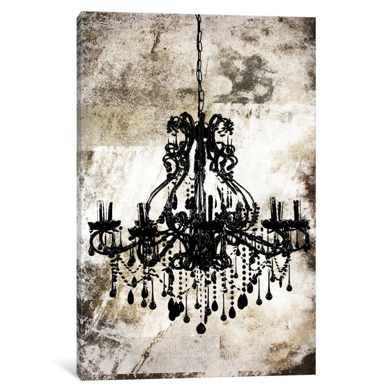 « Black Chandelier », impression sur toile tendue, H 26 po x l 18 po x P 1,5 po