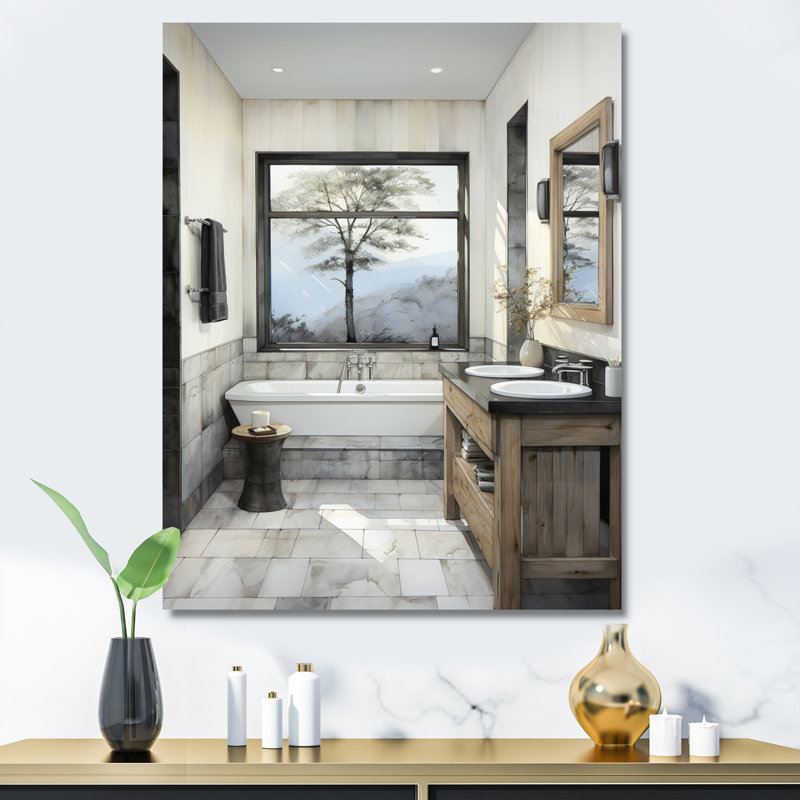 «Bathroom Bathroom Contemporary Zen I» - Art mural de salle de bain, H 20 po x l 12 po x P 1 po, Toile tendue