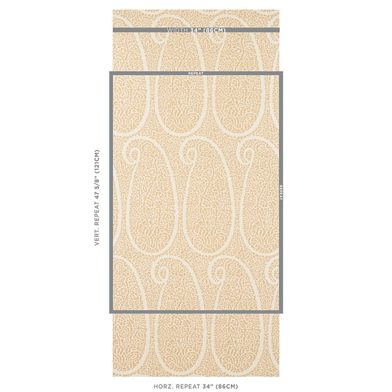 Ambala Paisley Sisal Wallpaper, Straw