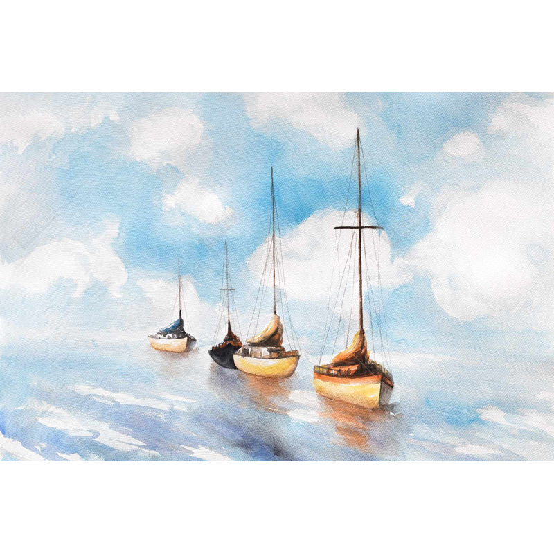 "Voiliers dans la mer" sur toile