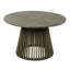 Très grande table de salle à manger ronde en bois gris 48,48 pouces pour patio et cour arrière, élégante table d'extérieur, en diamètre, polyvalente