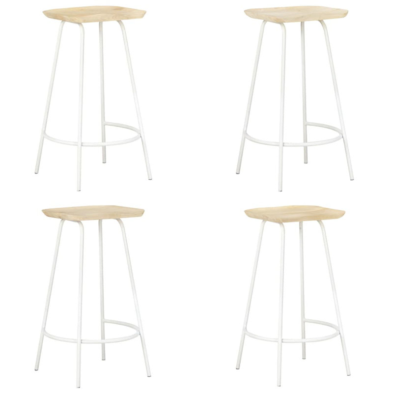 Solid Wood Counter Stool with Iron Frame