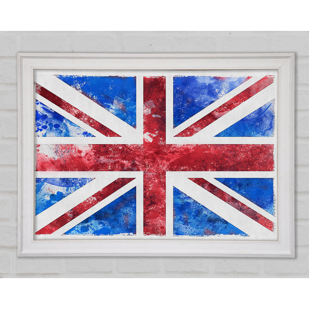 Union Jack Washed Out Gerahmter Druck