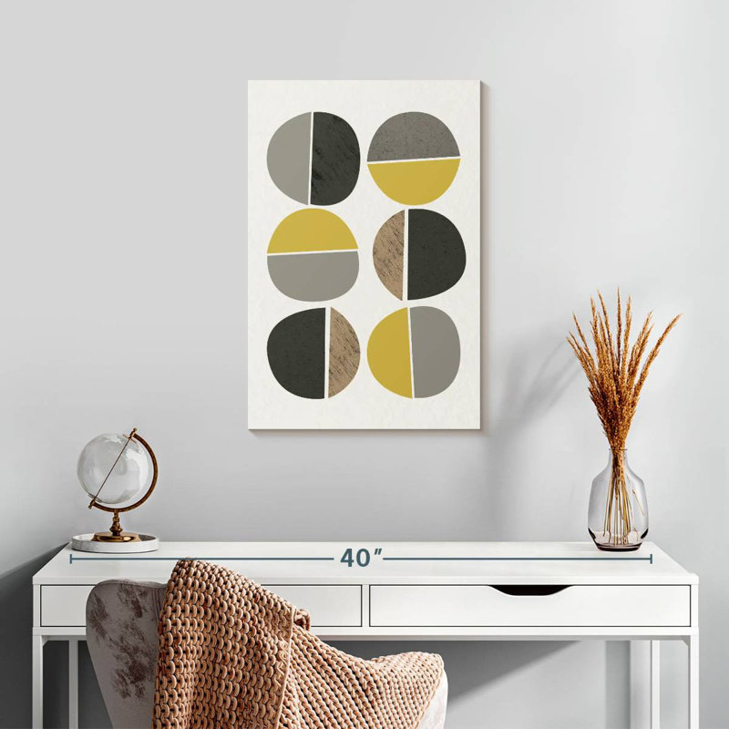 Avery Mid Century Abstract Circles II, 24" H x 16" W