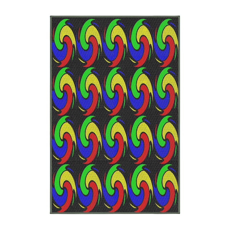 Noir Tapis décoratif, Rectangle 5 pi x 7 pi