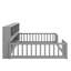 Full-Size Floor Bed Paired With A Bookcase And Additional Shelves-975141882