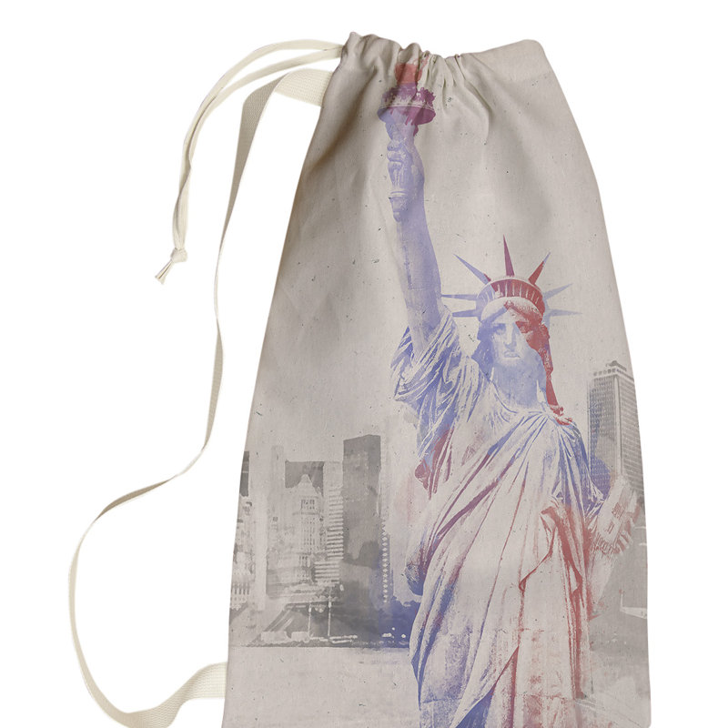 Sac à linge statue of liberty aquarelle, Grand (H 76,5 po x l 29,5 po x P 1,5 po)