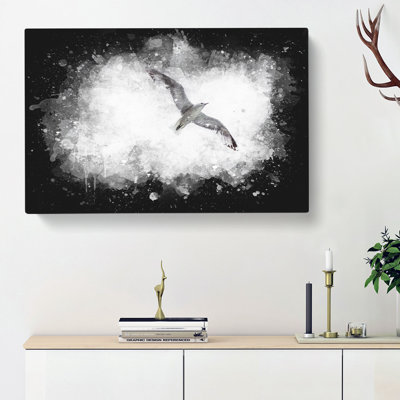 Flying Seagull - Wrapped Canvas