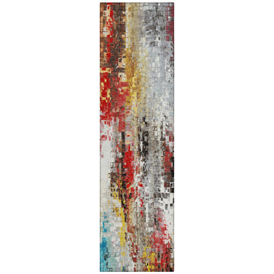 Machine Washable Indoor/Outdoor Millner ACN2254 Abstract Rug