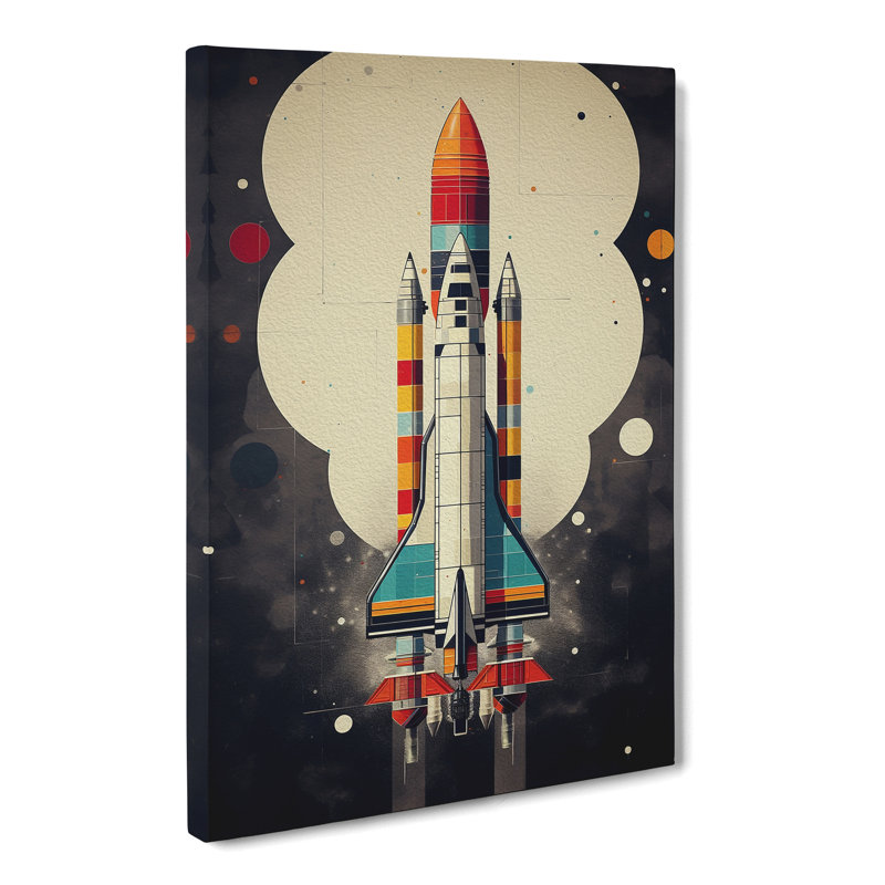 Rocket Geometric - Wrapped Canvas, 50cm H x 35cm W x 3cm D
