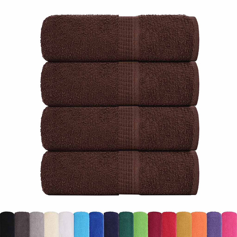 Sawiki 100% Cotton Bath Towels, Brown, Hand Towel - 4 Pack